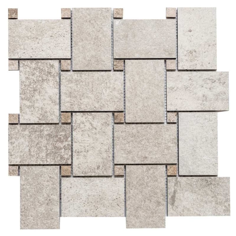 The Wilds 2x4 Matte Stone Look Porcelain Mosaic Tile - Floor, Wall, Backsplash - 4 x 4 Sample - Bone