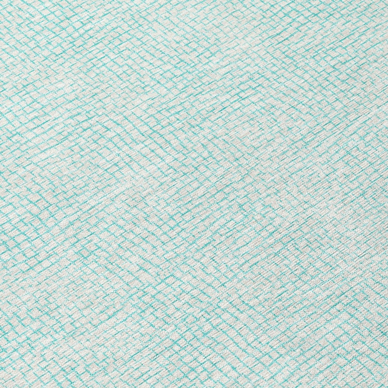 Machine Washable Indoor/ Outdoor Solid Causal Chantille Rug