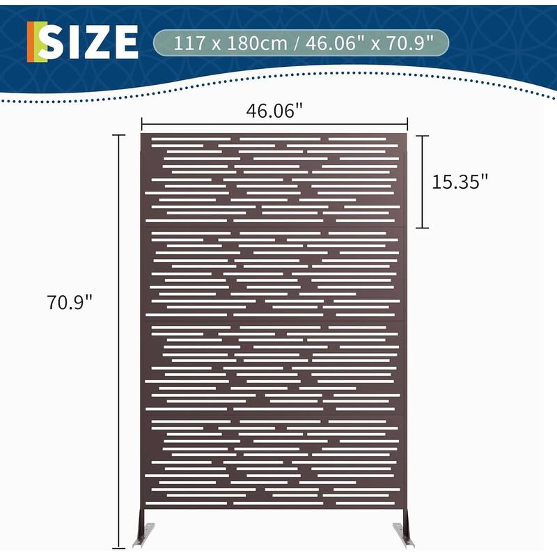 70" H Decorative Metal Garden Fences, Rust-Proof Scroll Design