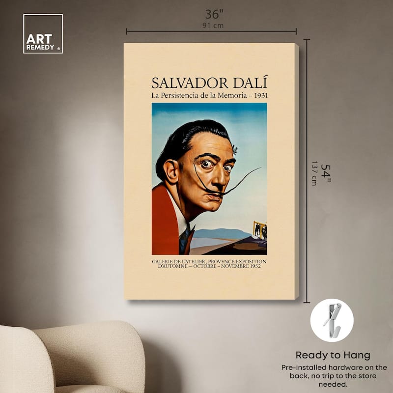 Salvador Dali Persistence Canvas by Art Remedy, Gallery Wrapped