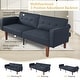 preview thumbnail 23 of 31, 68 in. Soft Convertible Sofa Bed with Adjustable Backrest and Solid Wood Legs