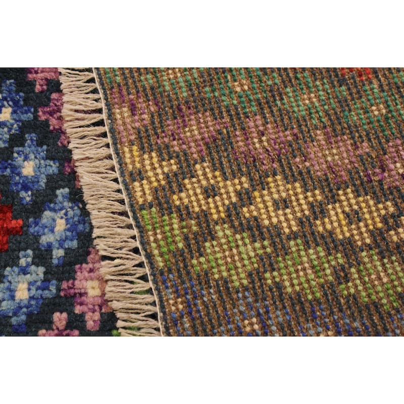 Contemporary Balochi Neal Blue/Beige Hand Knotted Wool Rug - 3'4'' x 4'8''
