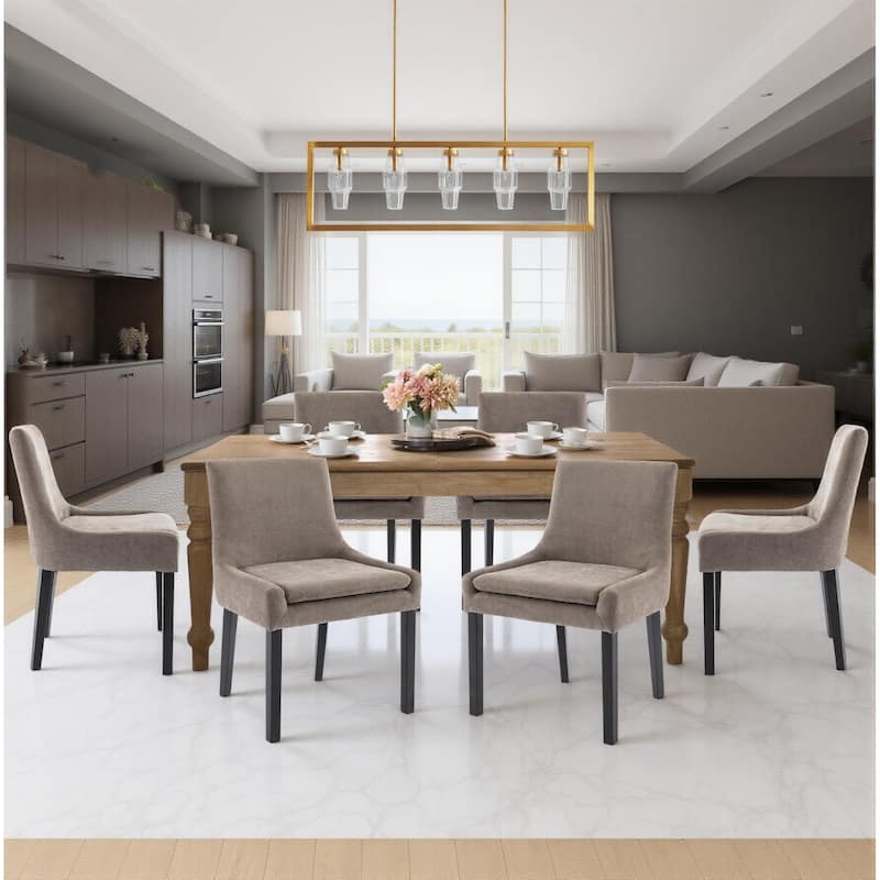 RENEWLINE Mid-Century Modern Corduroy Upholstered Dining Chairs with Solid Wood Legs,Set of 2/4/6