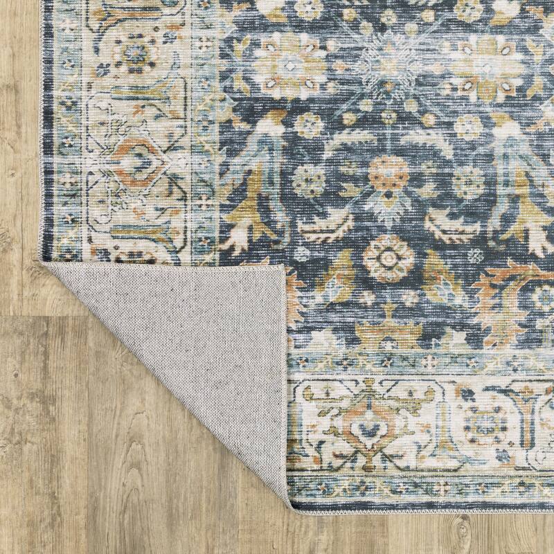 Vista Home Clarissa Washable Bordered Oriental Indoor Area Rug Mat