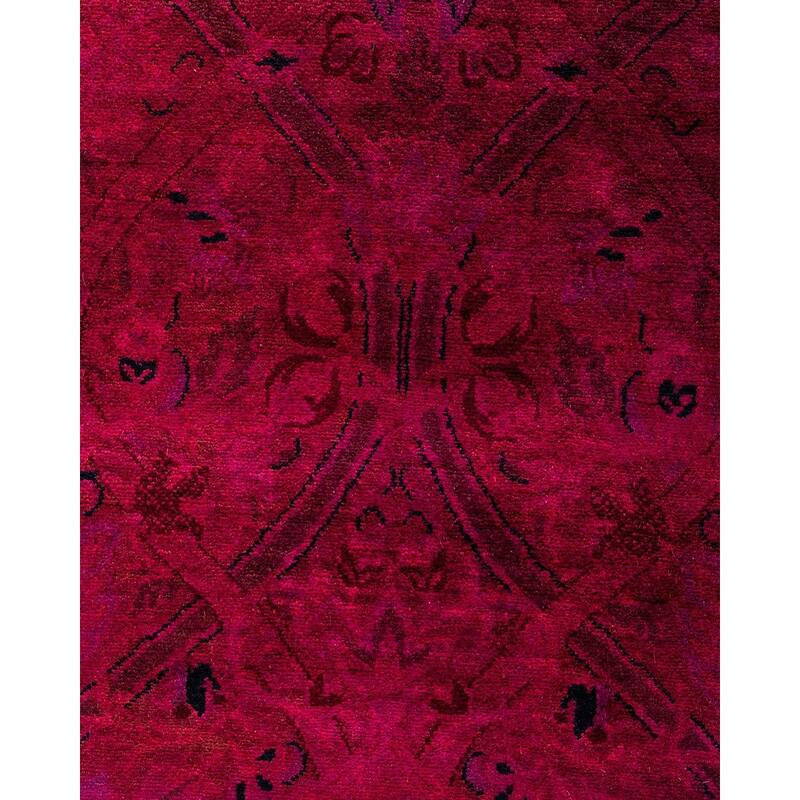 Fine Vibrance, One-of-a-Kind Hand-Knotted Runner Rug - Red, 2' 6" x 10' 10" - 2' 6" x 10' 10"