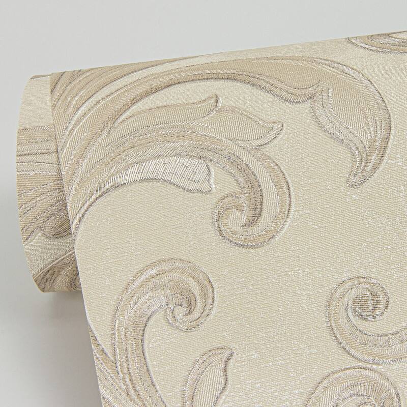 Sirpi Noemi Taupe Acanthus Wallpaper - 20.5 x 396 x 0.025