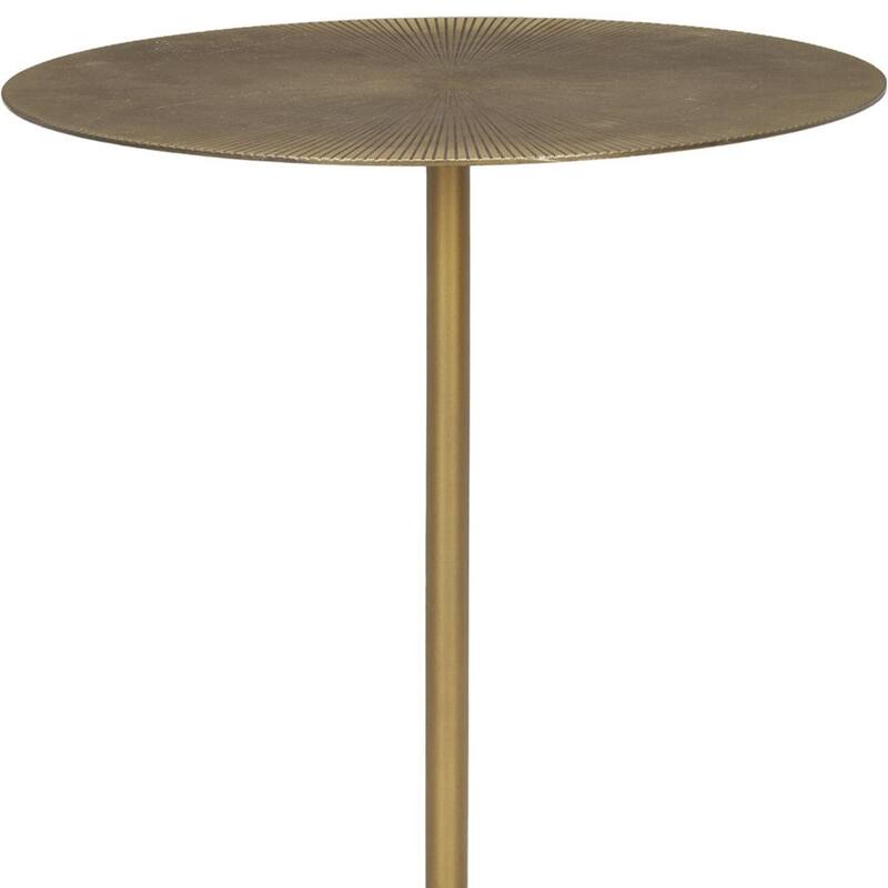 HomeRoots 15" Gold and White Iron and Wood Tray Table - 15.00 in. x 24.50 in. x 15.00 in.