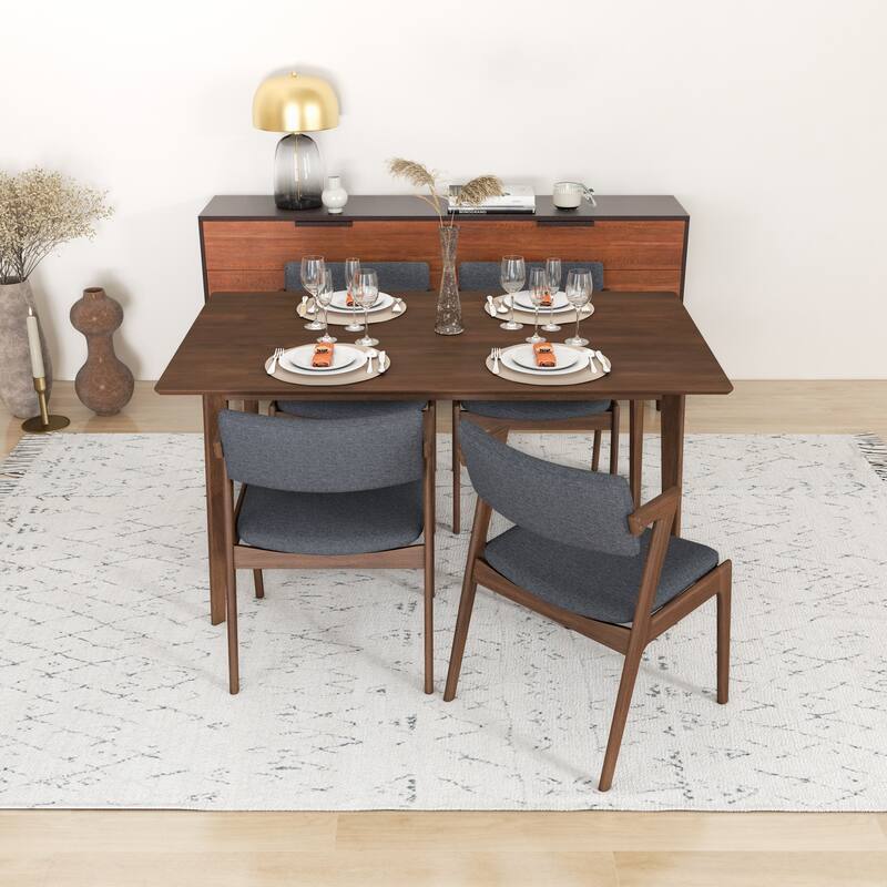Winsor Mid-Century Style 5 Piece Solid Wood Dining Room Set