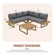 preview thumbnail 13 of 25, Outdoor 4 pieces V-Shaped Acacia Wood Sectional Sofa Set