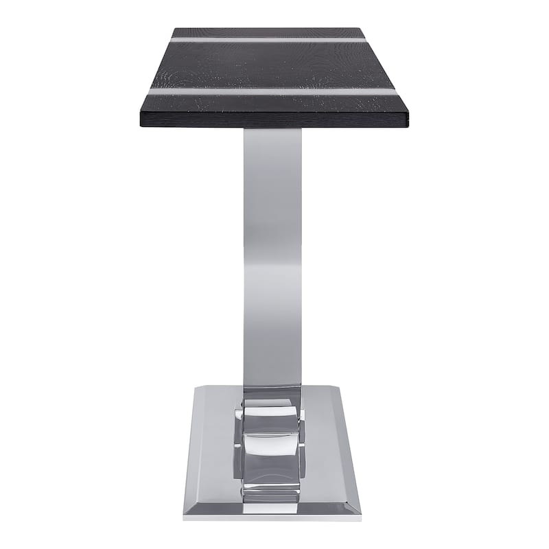 Furniture of America Carra Modern 3-Piece Stainless Steel O-Shaped Trestle Base Coffee Table Set