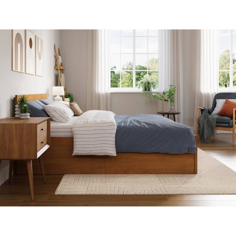 Orlando Platform Bed with Footboard and Storage Drawers