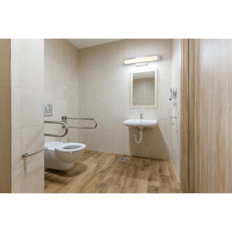 Access Lighting Arc - Vanity - 18" - Brushed Steel - White Acrylic