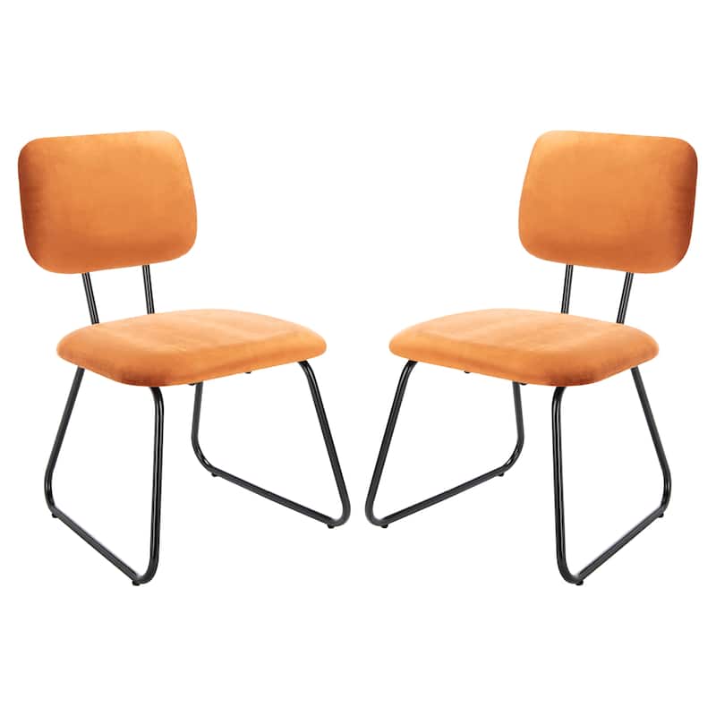 SAFAVIEH Gular Modern Side Chair (Set of 2) - 20.5" W x 25" L x 33.8" H - 21Wx25Dx34H - Sienna/Matte Black