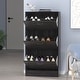preview thumbnail 14 of 15, 23.6"W Trendy Shoe Storage Cabinet with 3 Large Fold-Out Drawers