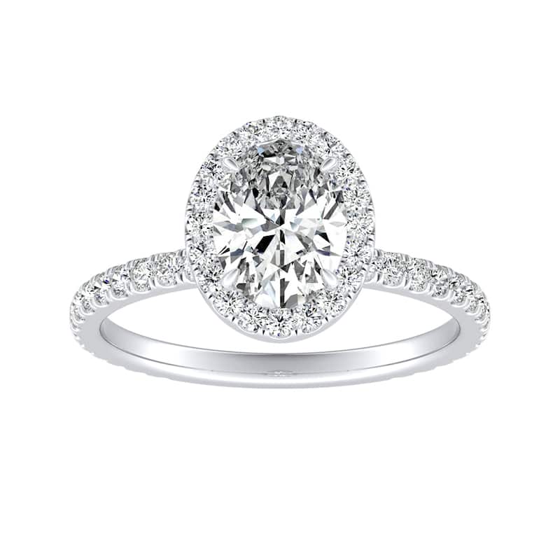 Auriya 14k Gold 1ctw Oval-cut Halo Diamond Engagement Ring (I-J, I1-I2)