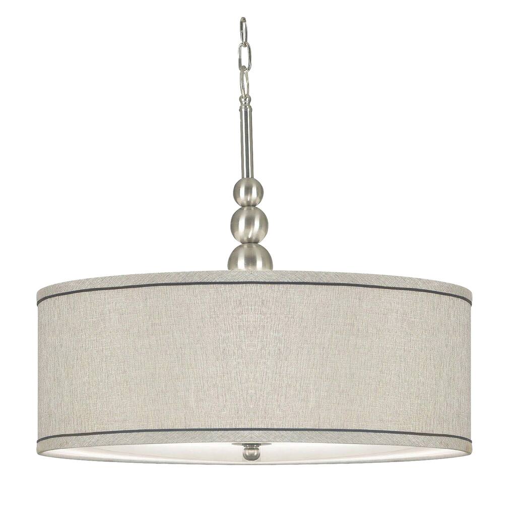 Stewart Brushed Steel Finish 3 Light Pendant