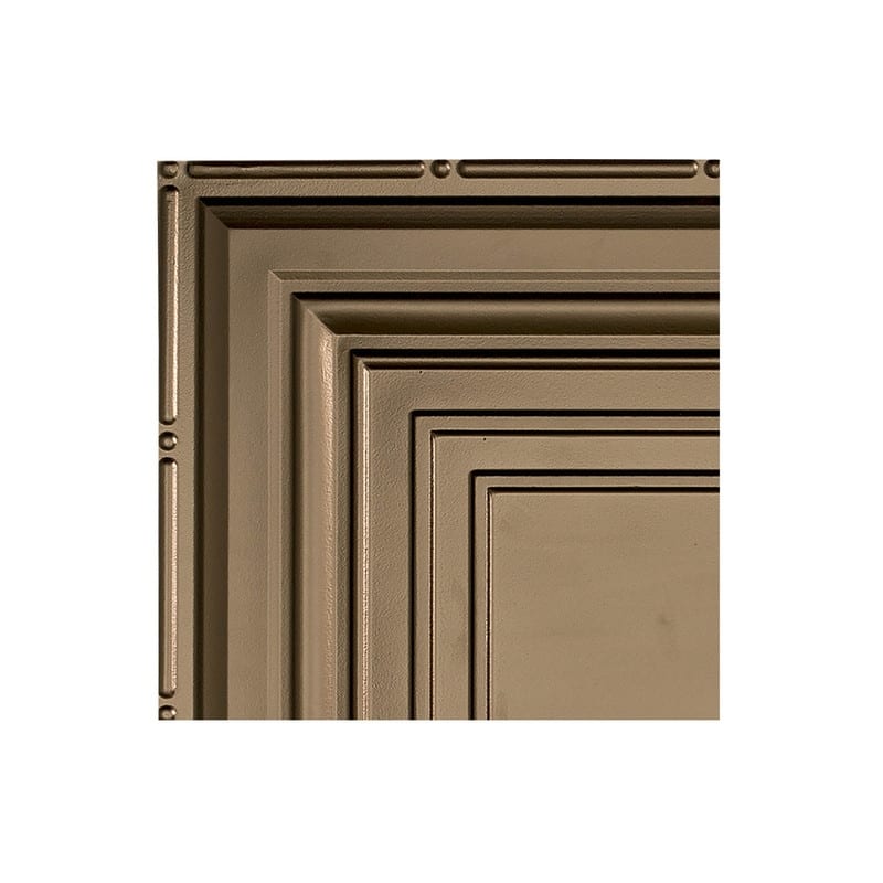 FASÄDE Traditional Style 3 Decorative Vinyl 2ft x 2ft Lay in Ceiling Panel in Argent Bronze (5 Pack) - 12in x 12in Sample