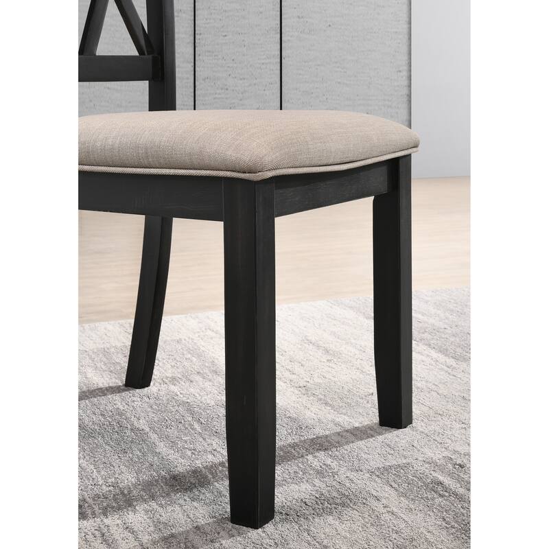 Modern Dining Set with Rectangular Table & Cross-Back Chairs