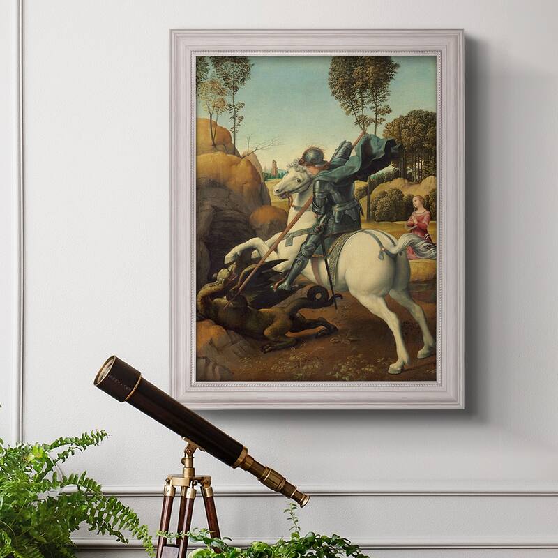 Saint George and the Dragon Premium Framed Canvas- Ready to Hang