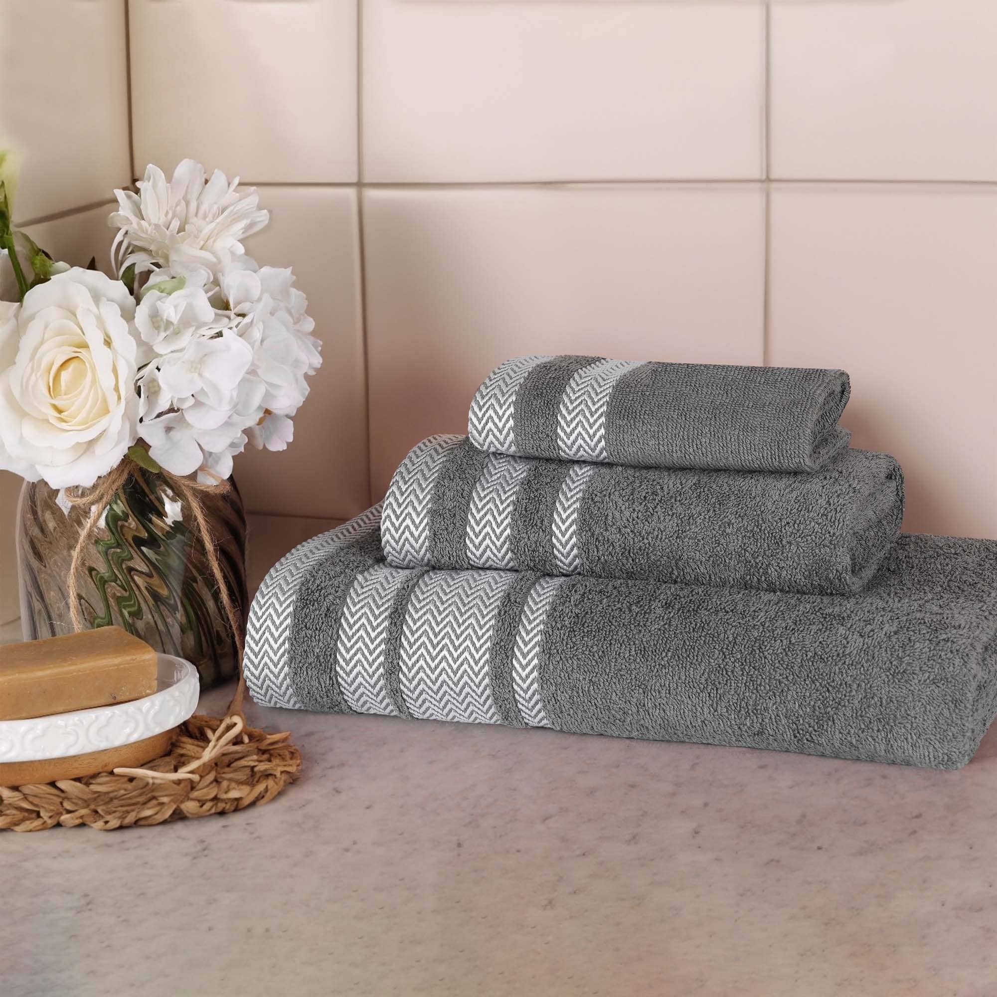 Superior Hays Cotton Medium Weight 3 Piece Bathroom Towel Set