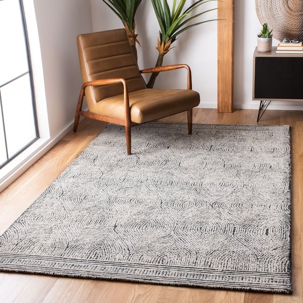 slide 2 of 47, SAFAVIEH Handmade Abstract Zenzi Modern Wool Rug 3' x 5' - Ivory/Charcoal