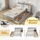 preview thumbnail 17 of 16, Twin Size Bed Frame with LED Light and Bookcase Headboard
