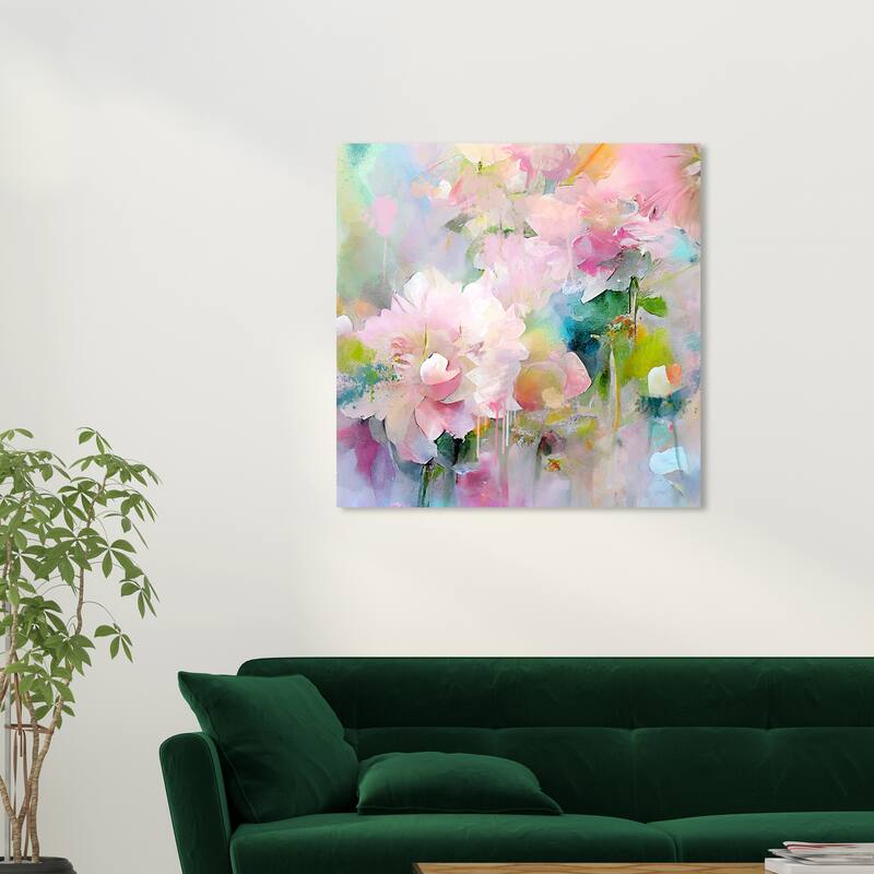 Wynwood Studio Canvas Floral and Botanical LaBloomia 2 Pink and Pastel Pink Modern & Contemporary Wall Art Canvas Print - 30.0 x 30.0