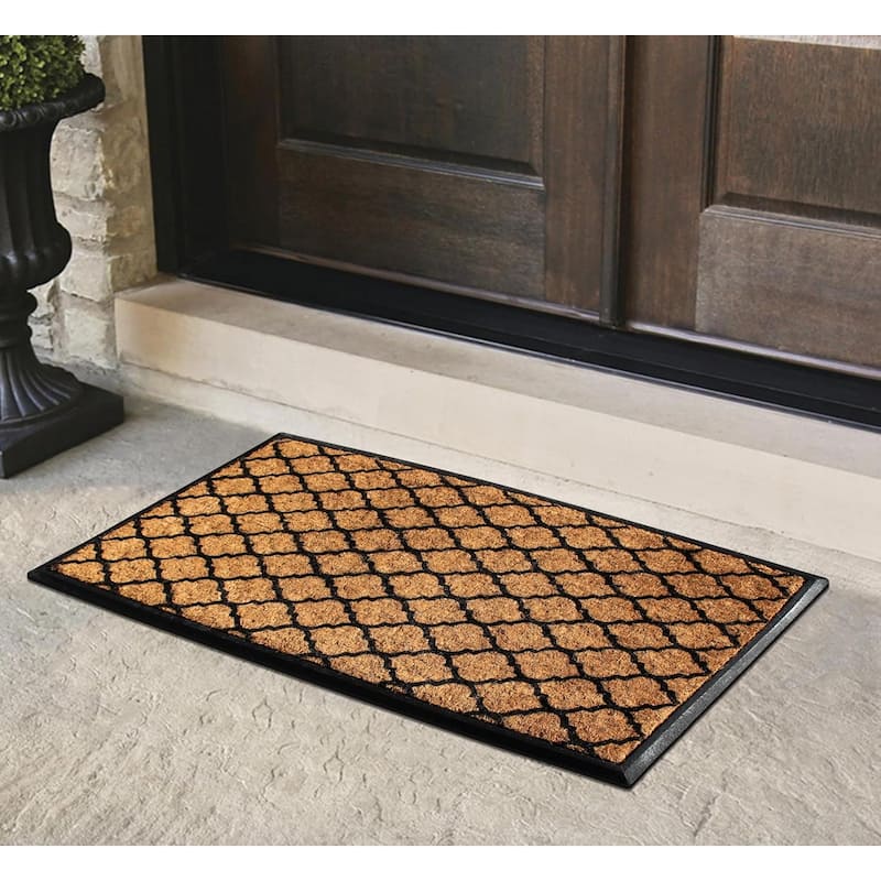 A1HC Natural Coir & Rubber Door Mat, 30x48, Thick Durable Doormats for Outdoor Entrance