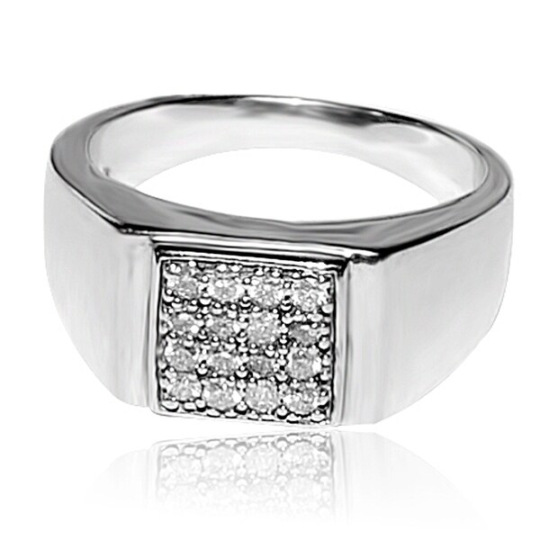Shop 1/4cttw Diamond Mens Ring Sterling Silver Pinky ...