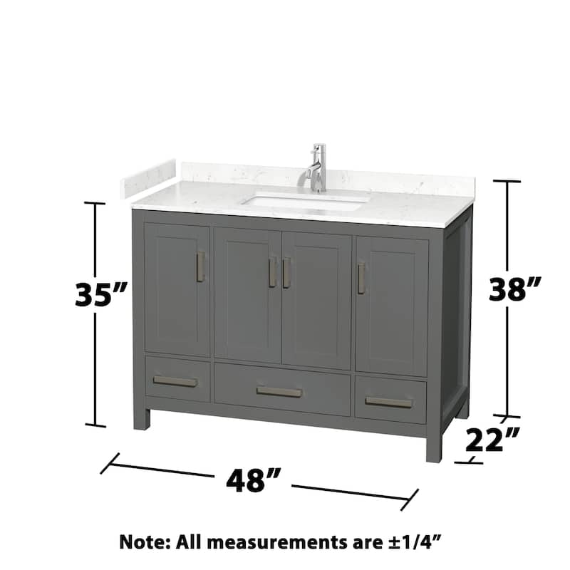 Wyndham Collection Sheffield 48" Single Bathroom Vanity, Carrara