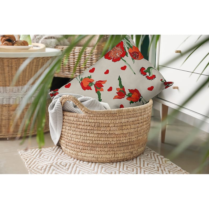 Love In The Garden Valentines Day Decorative Throw Pillow