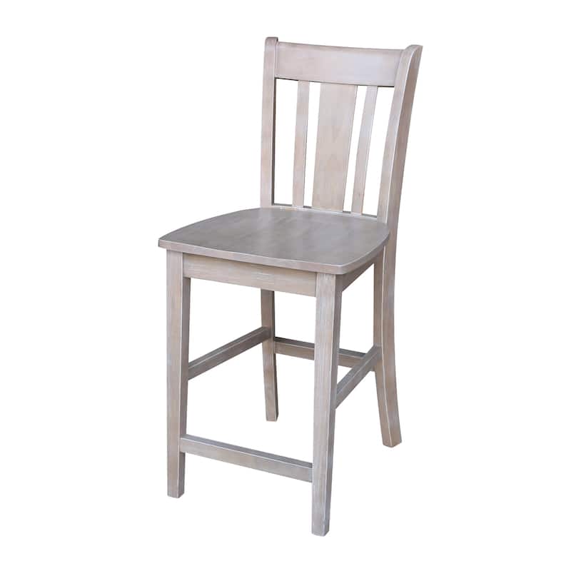30" Round Counter Height Table & 2 San Remo Stools in Gray - Set of 3