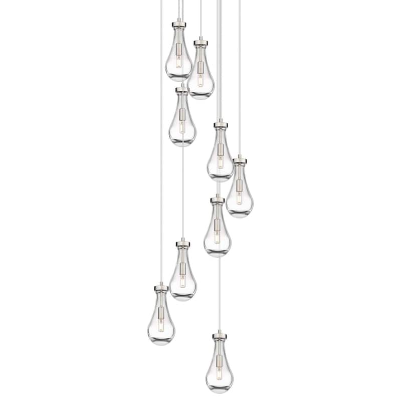 Innovations Lighting 119-451-1P-12-20 Owego Pendant Owego 9 Light 20" - Brushed Satin Nickel / Clear