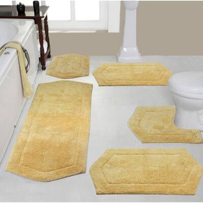 Waterford Collection 5 Piece Genuine Cotton Bath Rugs Set