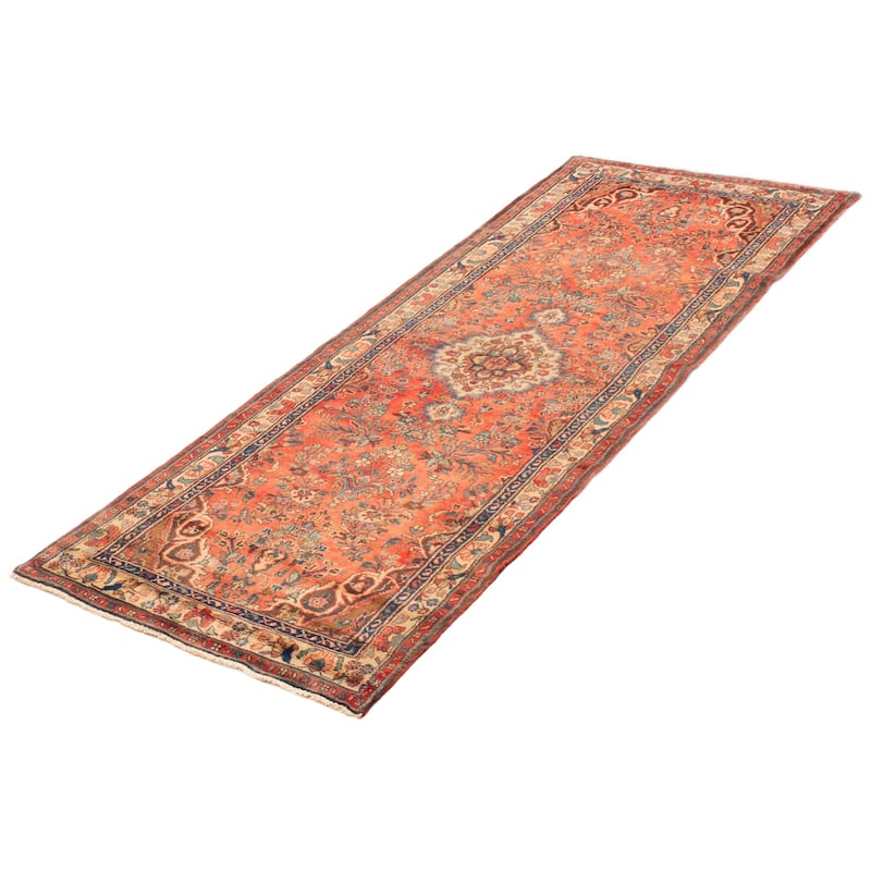 ECARPETGALLERY Hand-knotted Andelz Light Red Wool Rug - 3'7 x 9'5