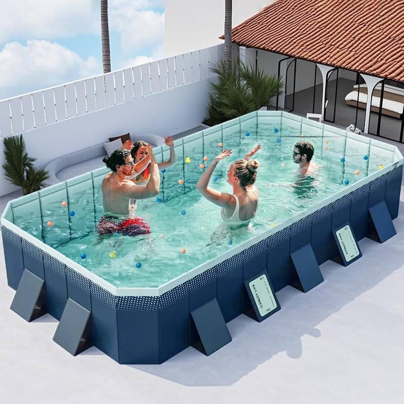 Swimming Pool w/Durable PVC Material,Easy Setup and Foldable Storage