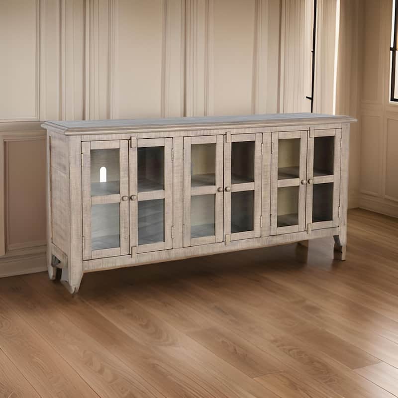 Rena TV Media Entertainment Console, Adjustable Shelves, 70 Inch Gray