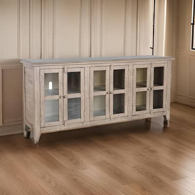 Rena TV Media Entertainment Console, Adjustable Shelves, 70 Inch Gray