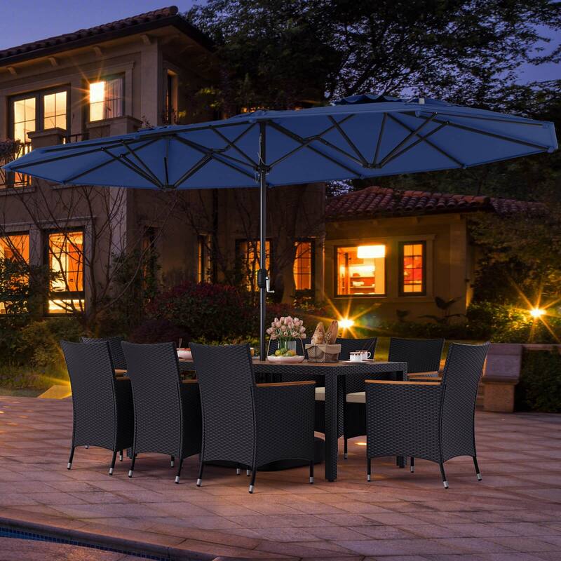 Costway 11 PCS Patio Wicker Dining Set with Double-Sided Outdoor - See Details