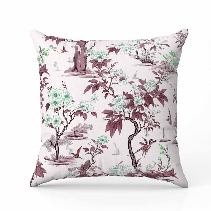 Open Air Orchid Faux Suede Reversible Throw Pillow Green and Lavender