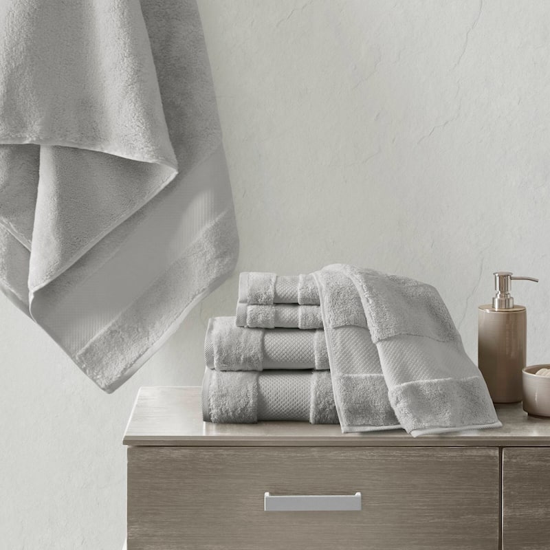 Madison Park Signature Turkish Cotton 6-piece Bath Towel Set - Grey