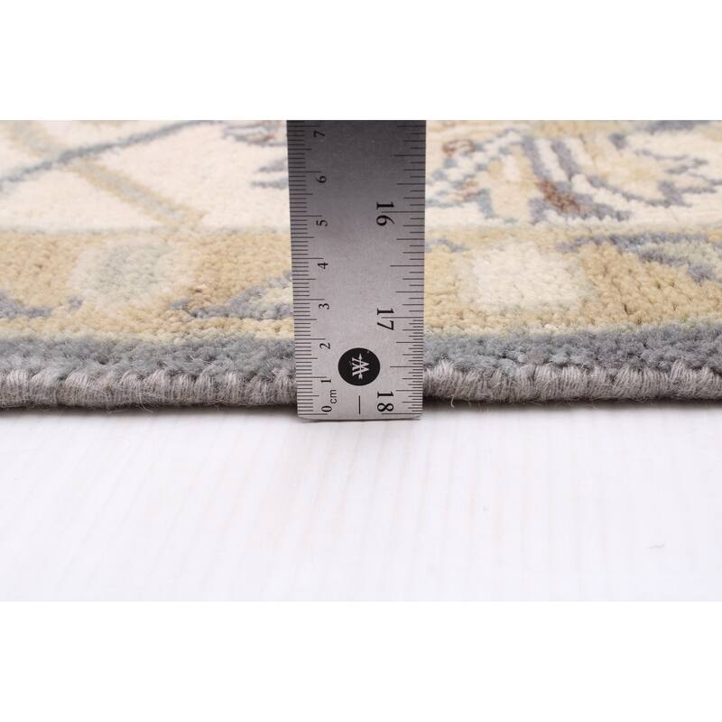 ECARPETGALLERY Hand-knotted Royal Oushak Dark Grey Wool Rug - 7'10 x 10'1