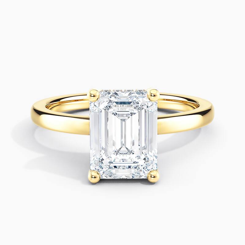 Auriya 14k Gold 3.00ctw Emerald Hidden-Halo Lab Grown Diamond Engagement Ring - Yellow - 7.5