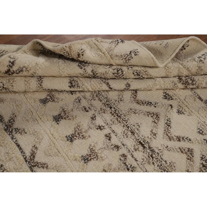 Chevron Style Moroccan Oriental Area Rug Handmade Wool Carpet - 5'1" x 8'2"