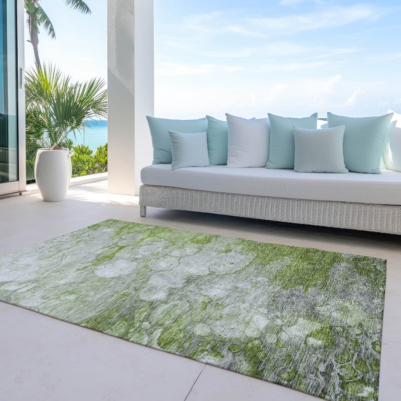 Machine Washable Indoor/ Outdoor Chantille Modern Abstract Rug