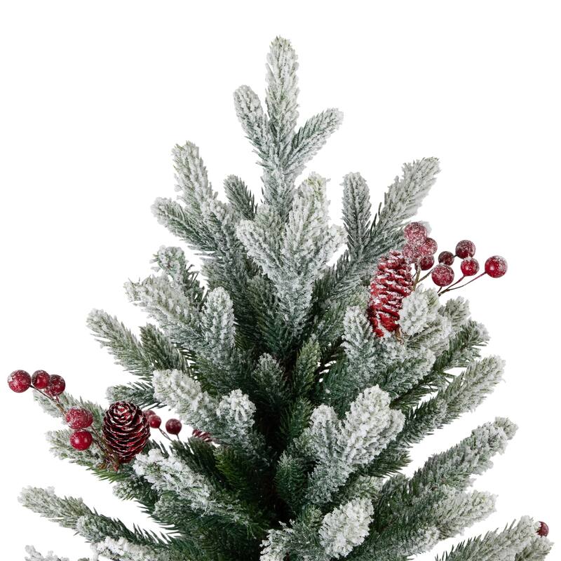 Real Touch™️ Potted Flocked Mini Fir Pine Artificial Christmas Tree - 25" - Unlit - 2 Foot