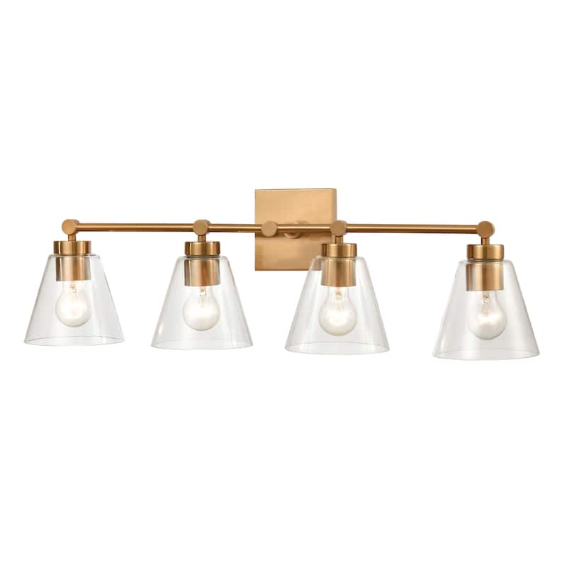Elk Home East Point Satin Brass With Clear Glass 4 Light Vanity Light