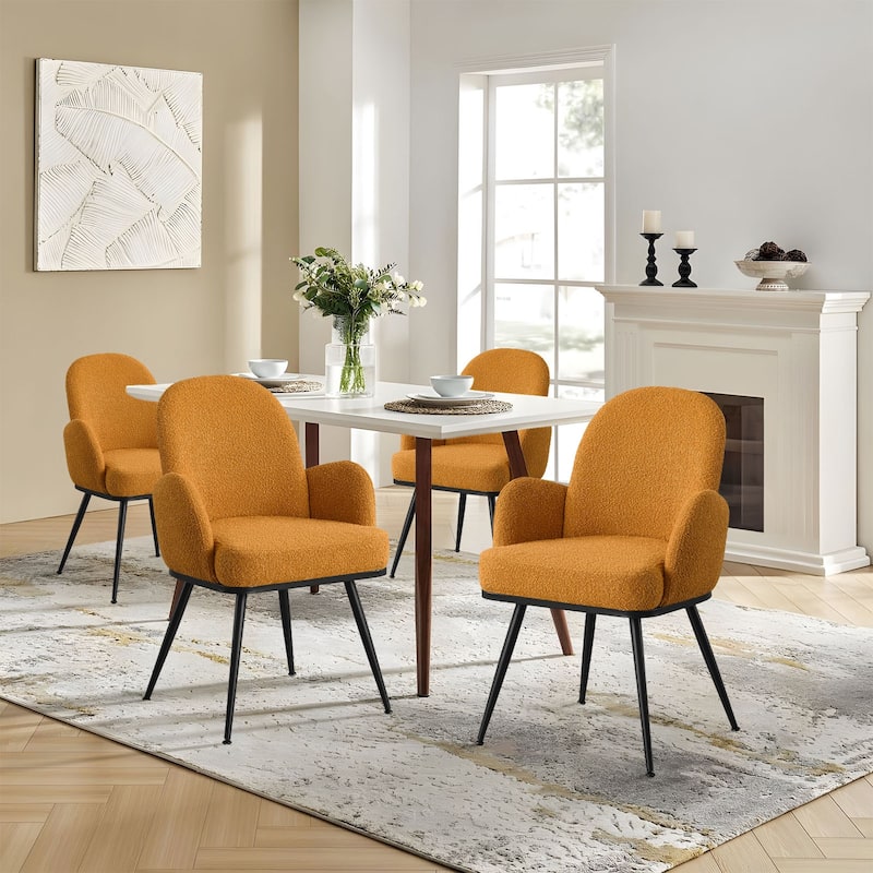 Fabric Upholstered Dining Chairs Set of 2/4 with Arms - 34.8"H x 23.2"W x 22.8"D