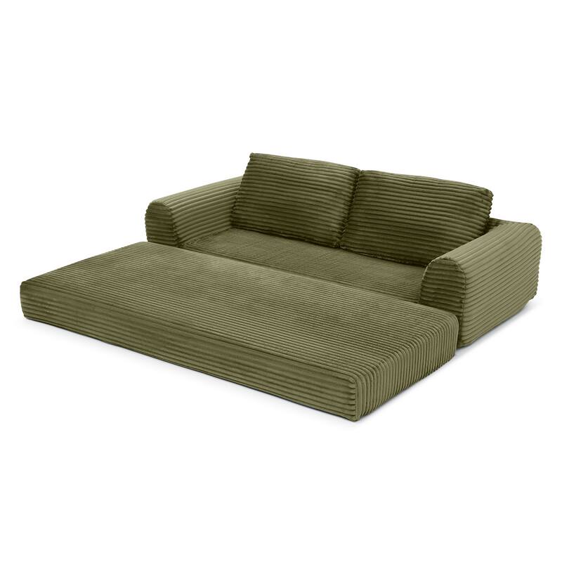 2-in-1 Folding Convertible Sofa Bed, Modern Corduroy Sleeper