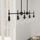 preview thumbnail 1 of 15, Hunter Xidane 5 Light Linear Chandelier - Dining Room, Kitchen Island - Contemporary, Transitional, Mid-Century Modern - 5-Light Matte Black